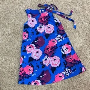 Girls Blue floral dress size M 8